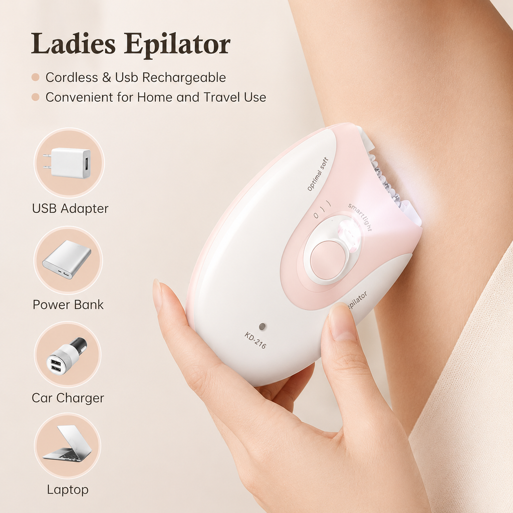 Face & Body Epilator for Women – 2 Speed, LED Light Hair Remover