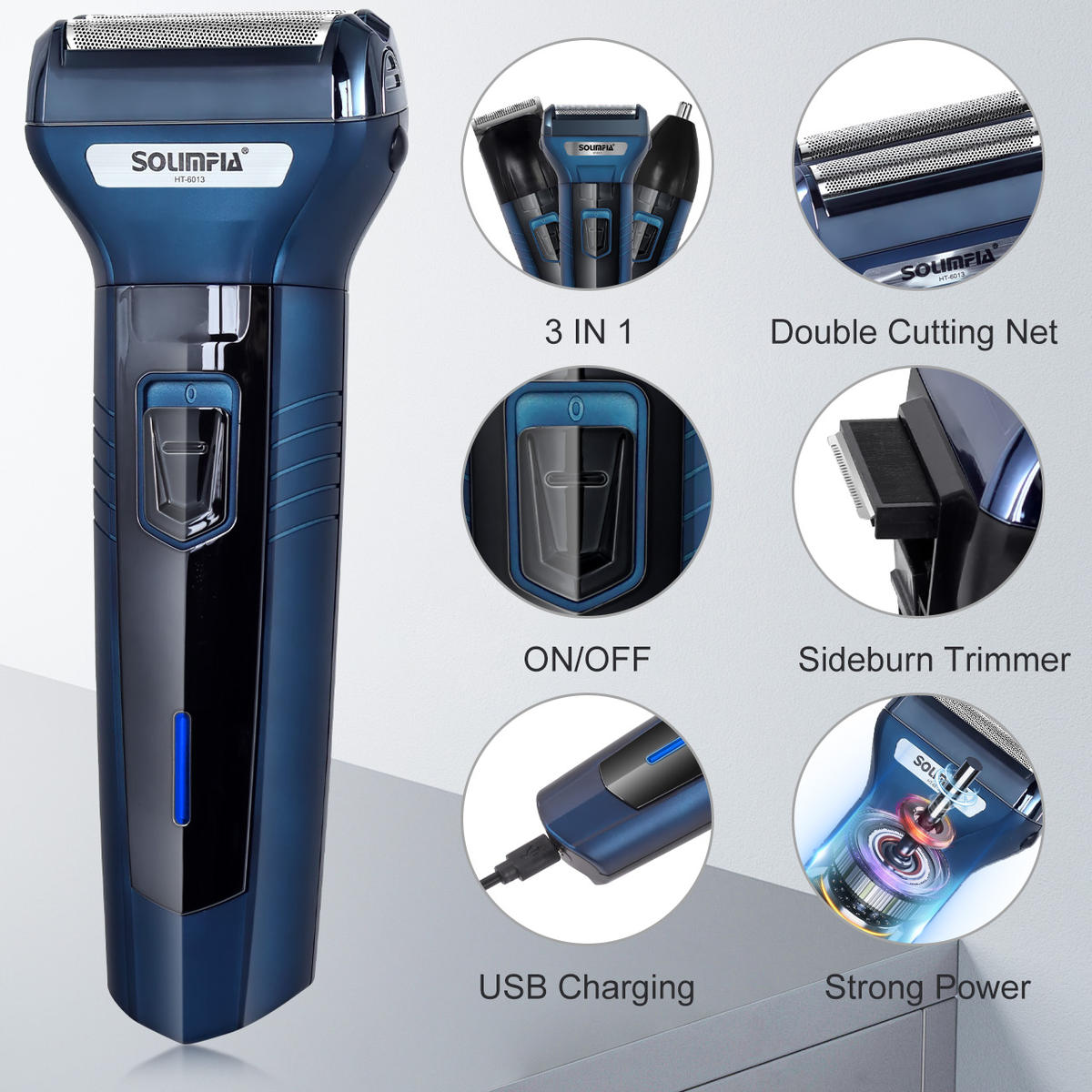 GlowGen 3-in-1 Rechargeable Grooming Kit | Beard Trimmer & Hair Shaver